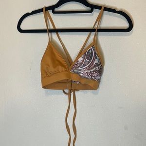 Mika mustard paisley sports bra aerial yoga top